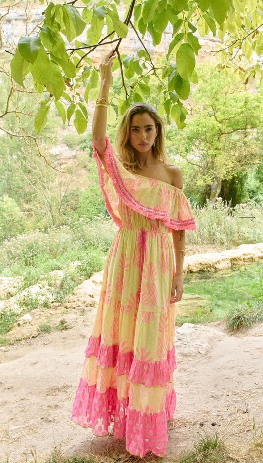 Pineapple Lemon Long Dress