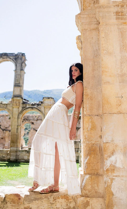 Martinique White Long Skirt Set