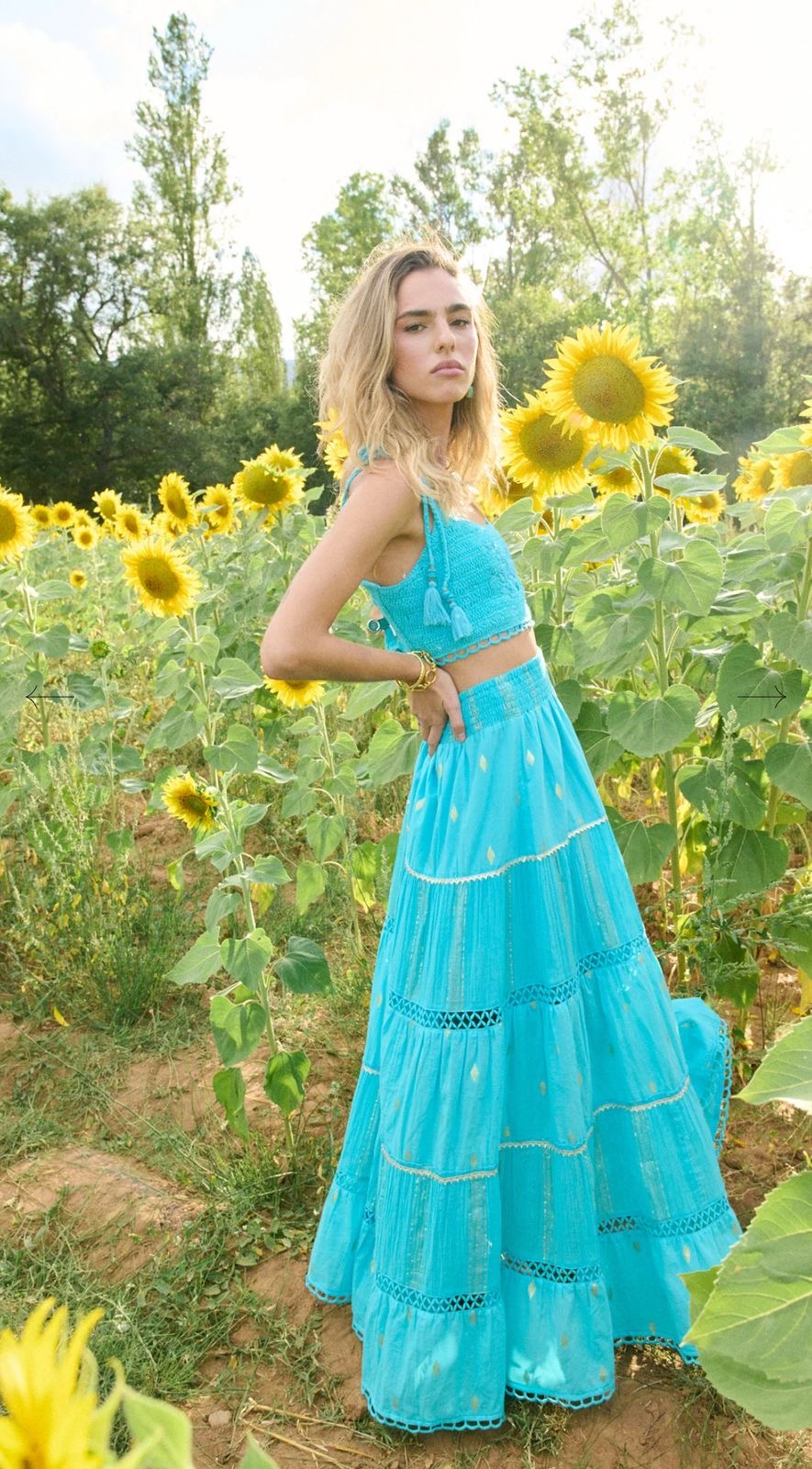 Martinque Blue Long Skirt Set