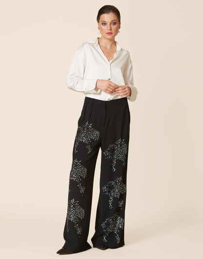 Rhinestone Black Pants