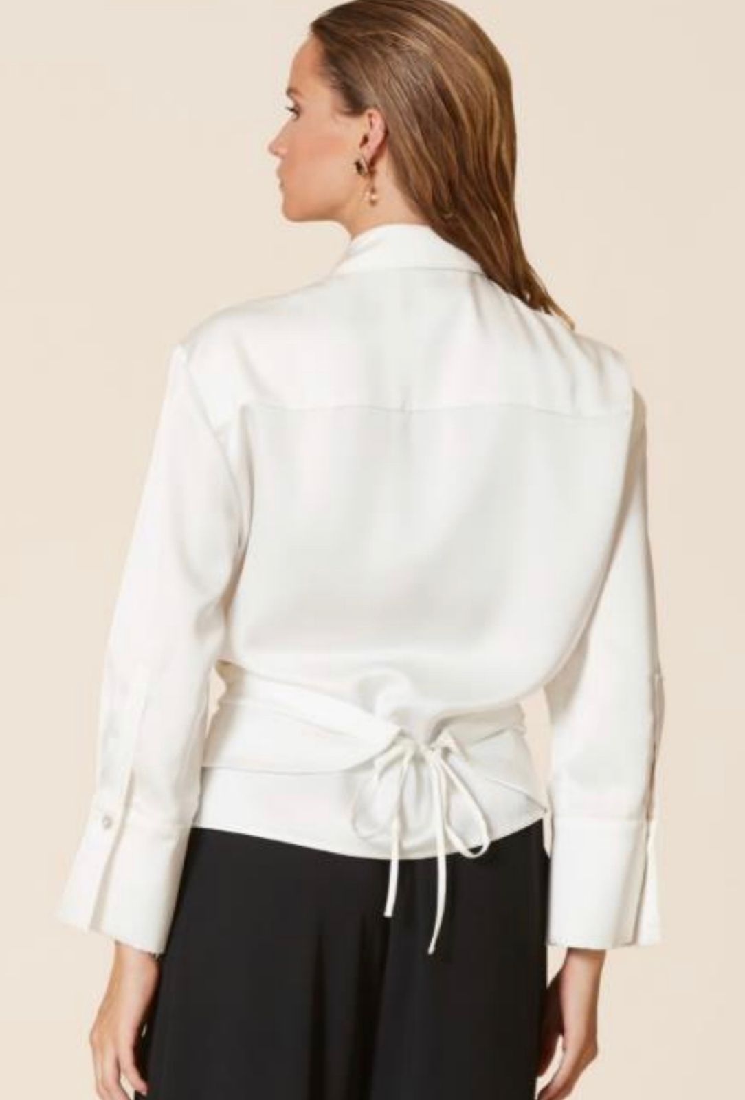 Wrap Around White Silk Top