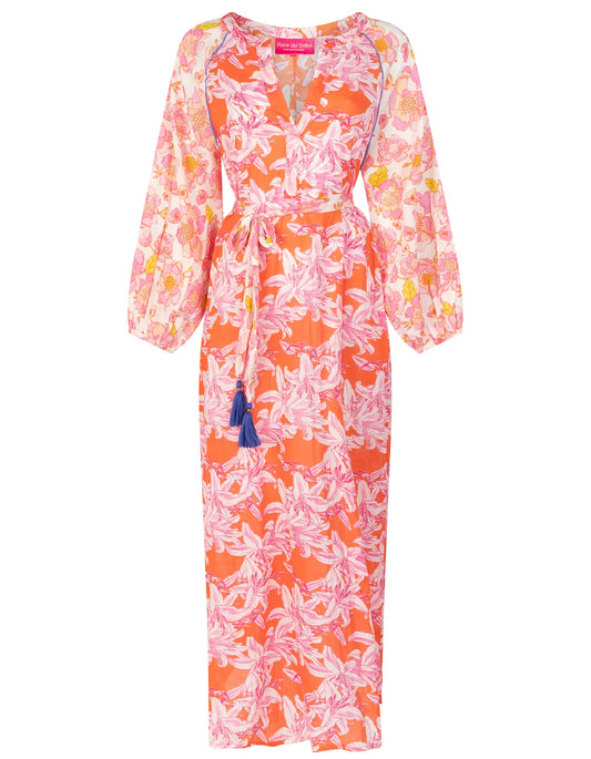 White Pink Rosa Flower Dress