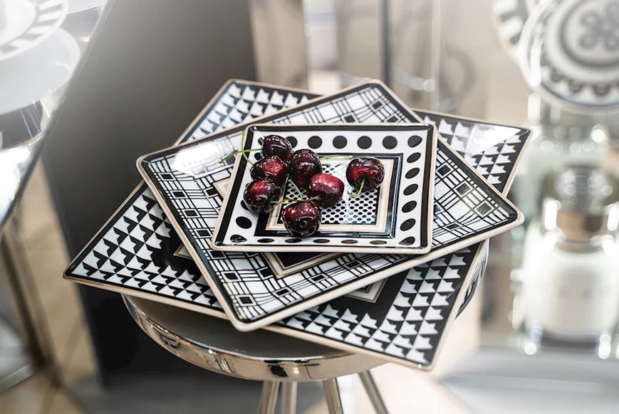 Optical Porcelain Square Gourmet Tray